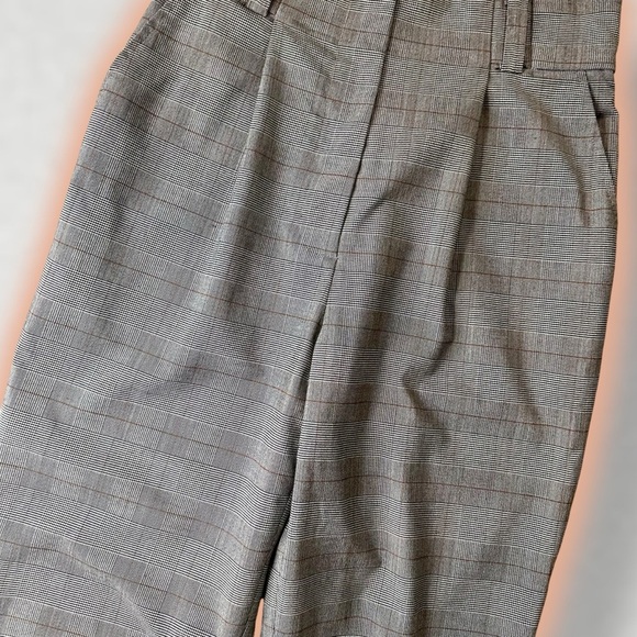 A.L.C. ‘Diego’ Gray & Black Wool-Blend Checkered Print Paperbag Pant Size 4 - Picture 9 of 16